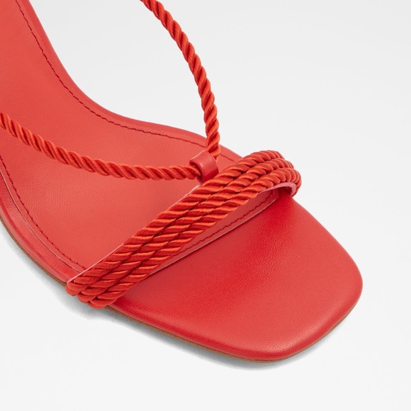 NEW Aldo Red Rb-Ravello Strap Up Block Heels - Picture 6 of 9